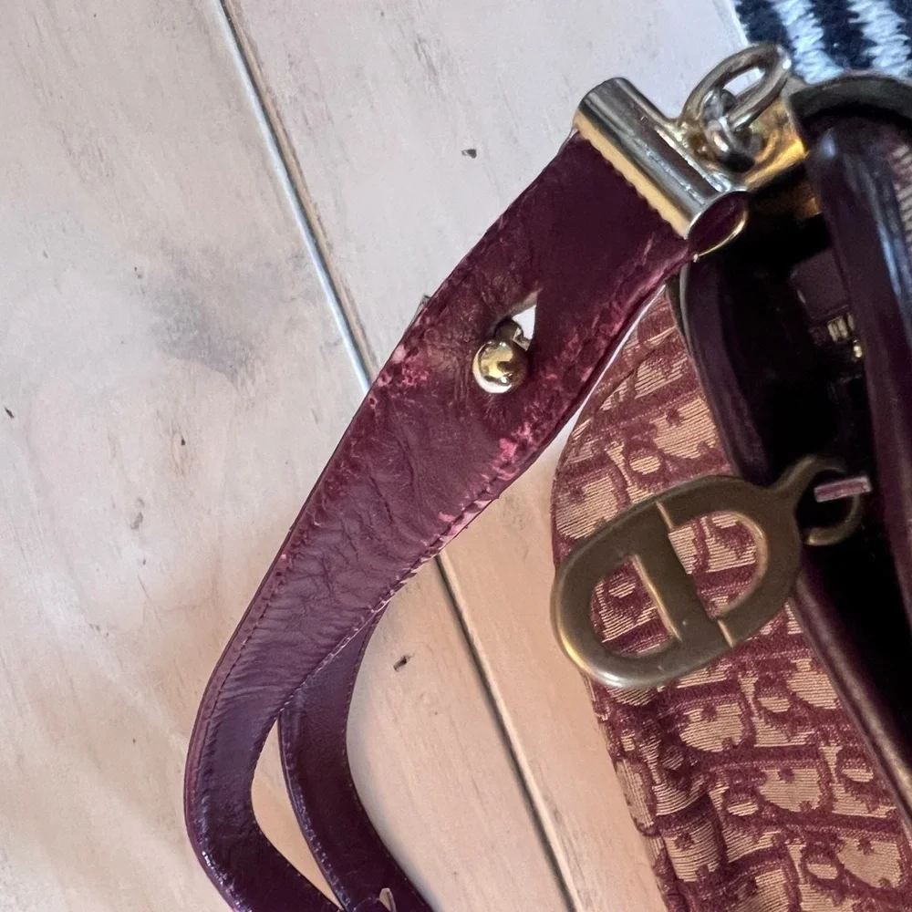 Christian Dior Vintage Burgandy Trotter Bag AUTHENTIC - Picture 6 of 9